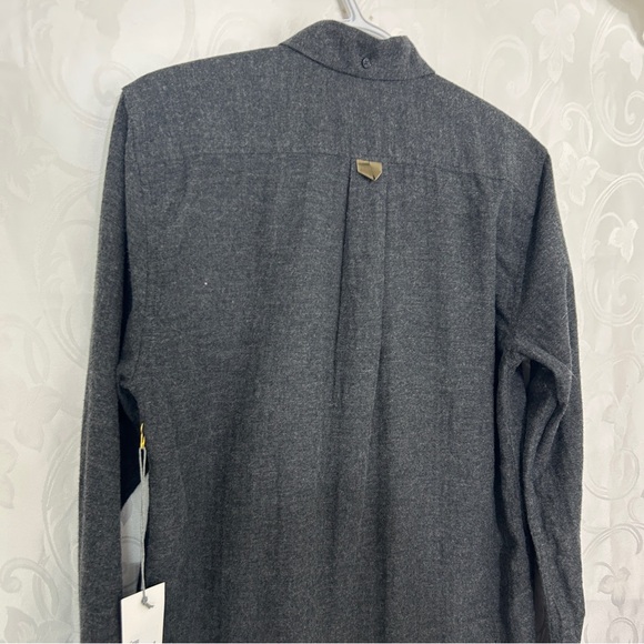 NWT Five Four Hakuba Charcoal Long Sleeve Flannel Button Down Collared Shirt - Picture 10 of 11